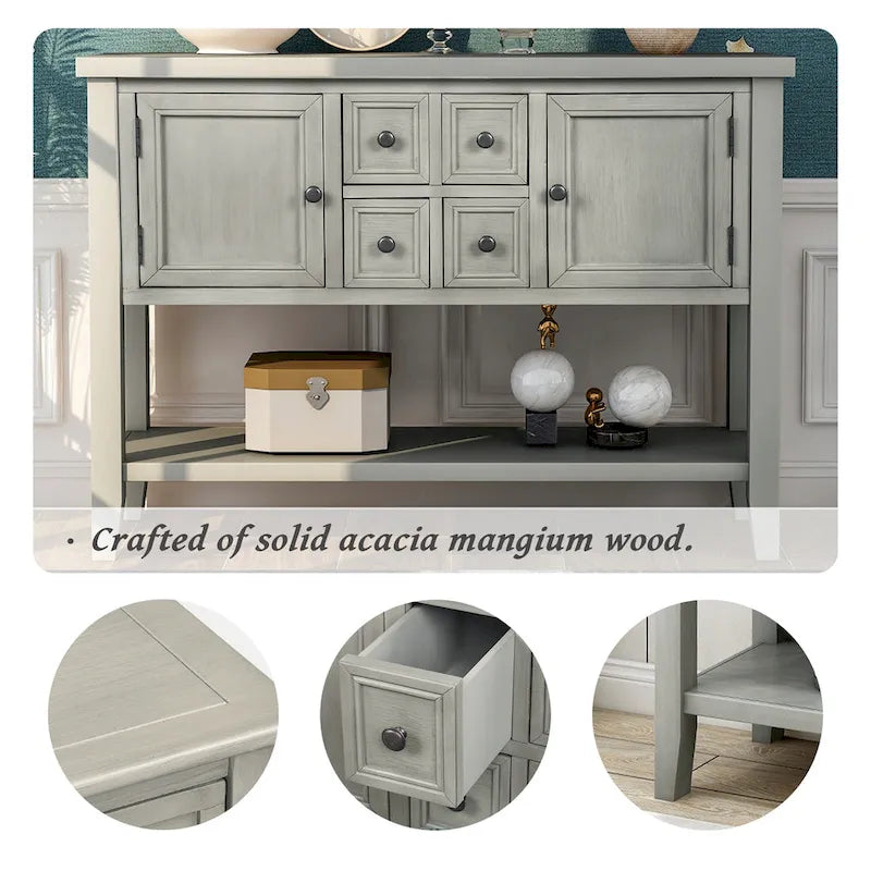 Vintage Buffet Sideboard Console Table with Bottom Shelf