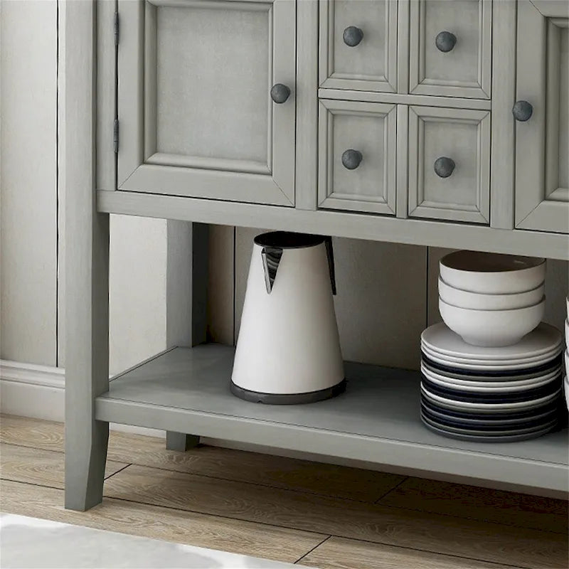 Vintage Buffet Sideboard Console Table with Bottom Shelf