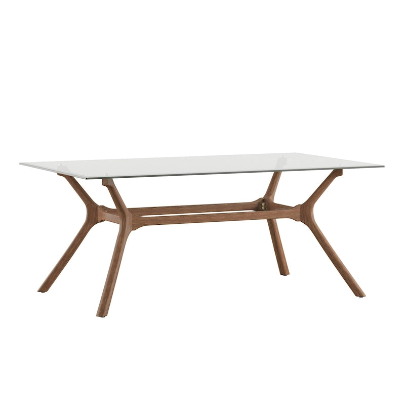 Table de salle à manger rectangulaire Nadine au style moderne du milieu du siècle, finition noyer foncé, par iNSPIRE Q Modern
