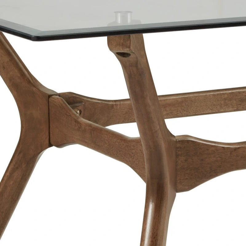 Table de salle à manger rectangulaire Nadine au style moderne du milieu du siècle, finition noyer foncé, par iNSPIRE Q Modern
