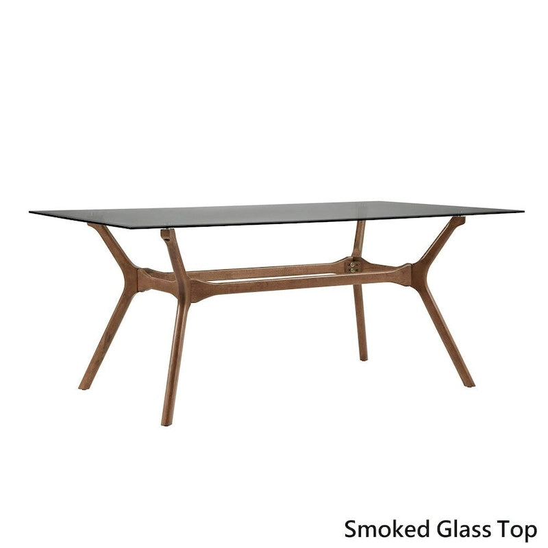 Table de salle à manger rectangulaire Nadine au style moderne du milieu du siècle, finition noyer foncé, par iNSPIRE Q Modern