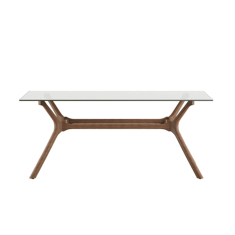 Table de salle à manger rectangulaire Nadine au style moderne du milieu du siècle, finition noyer foncé, par iNSPIRE Q Modern