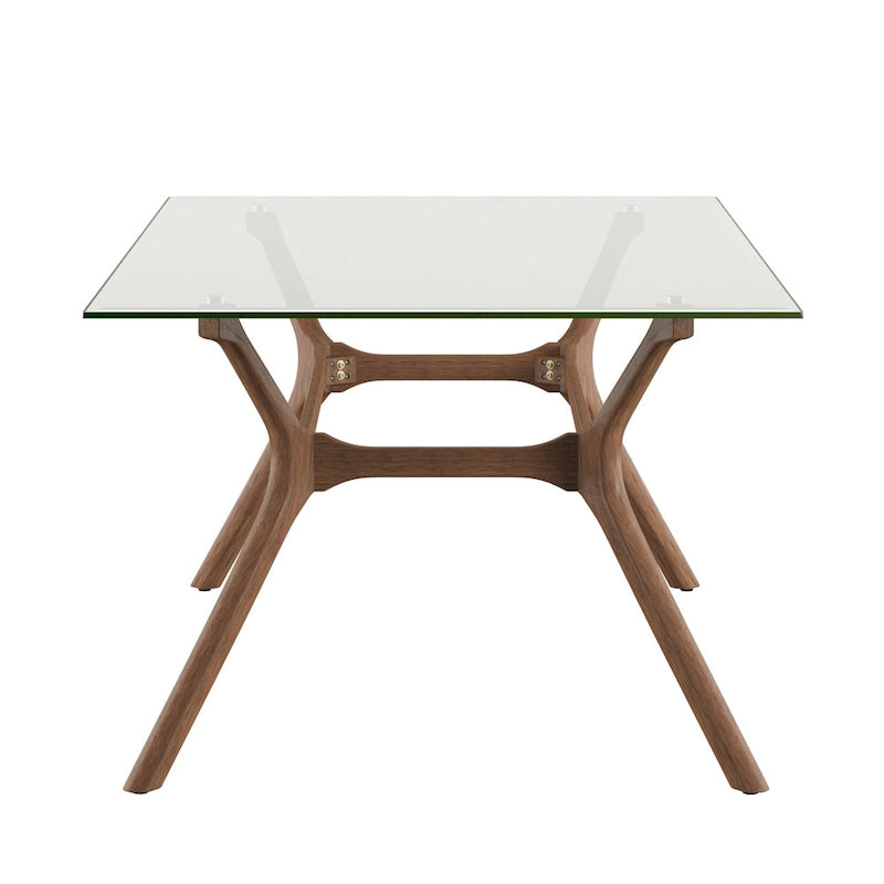 Table de salle à manger rectangulaire Nadine au style moderne du milieu du siècle, finition noyer foncé, par iNSPIRE Q Modern