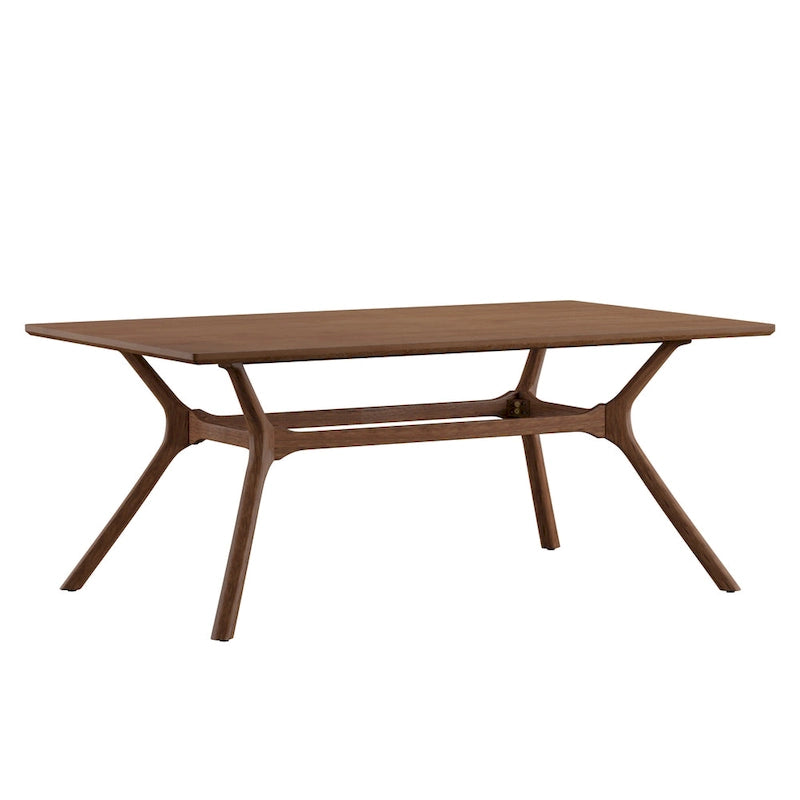 Table de salle à manger rectangulaire Nadine au style moderne du milieu du siècle, finition noyer foncé, par iNSPIRE Q Modern