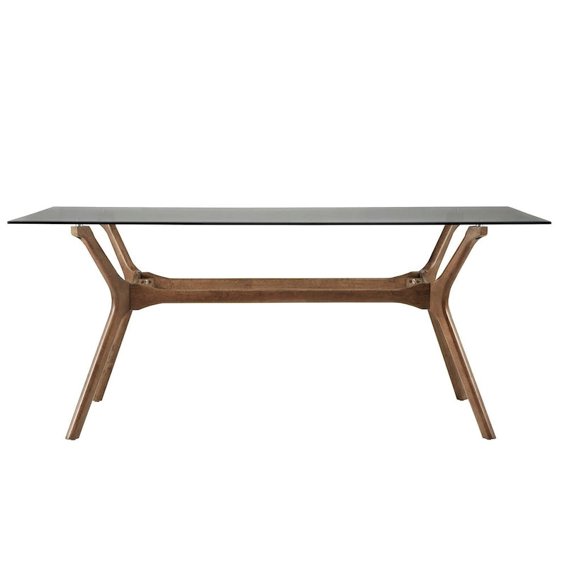 Table de salle à manger rectangulaire Nadine au style moderne du milieu du siècle, finition noyer foncé, par iNSPIRE Q Modern