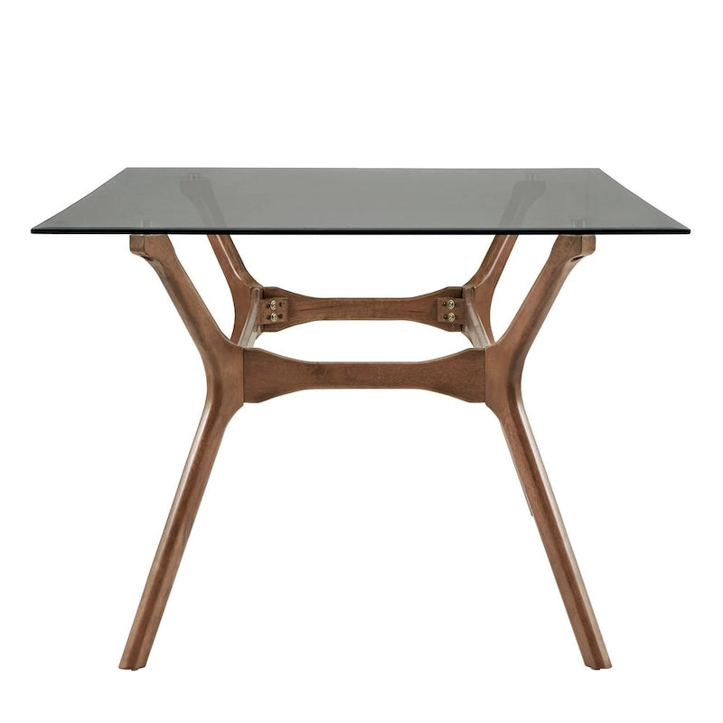 Table de salle à manger rectangulaire Nadine au style moderne du milieu du siècle, finition noyer foncé, par iNSPIRE Q Modern