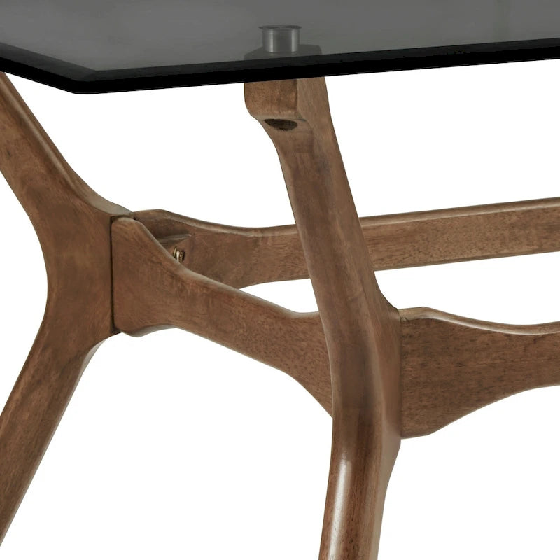 Table de salle à manger rectangulaire Nadine au style moderne du milieu du siècle, finition noyer foncé, par iNSPIRE Q Modern