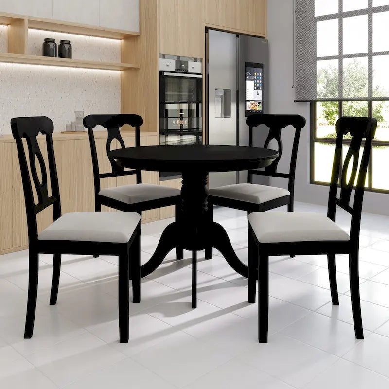 Ensemble de salle à manger en bois CraftPorch mi-siècle, 5 pièces