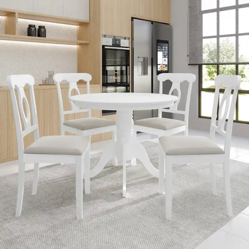 Ensemble de salle à manger en bois CraftPorch mi-siècle, 5 pièces