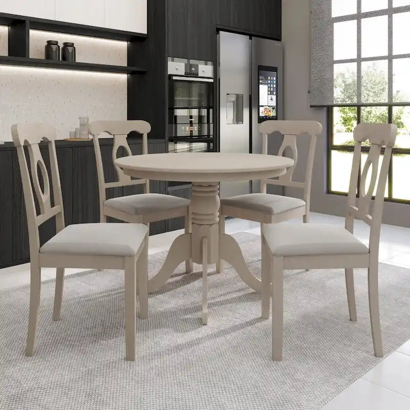 Ensemble de salle à manger en bois CraftPorch mi-siècle, 5 pièces