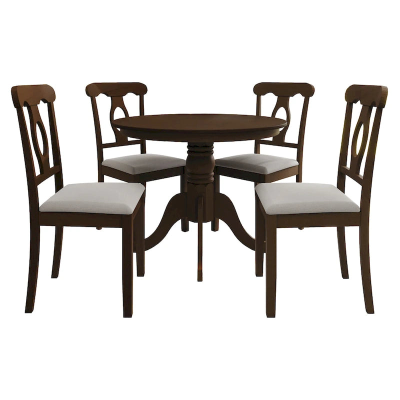 Ensemble de salle à manger en bois CraftPorch mi-siècle, 5 pièces