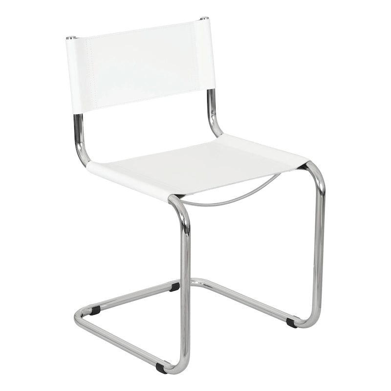 Silla auxiliar voladiza Mart Stam de Breuer Chair Company con estructura cromada (varios colores de cuero aglomerado)