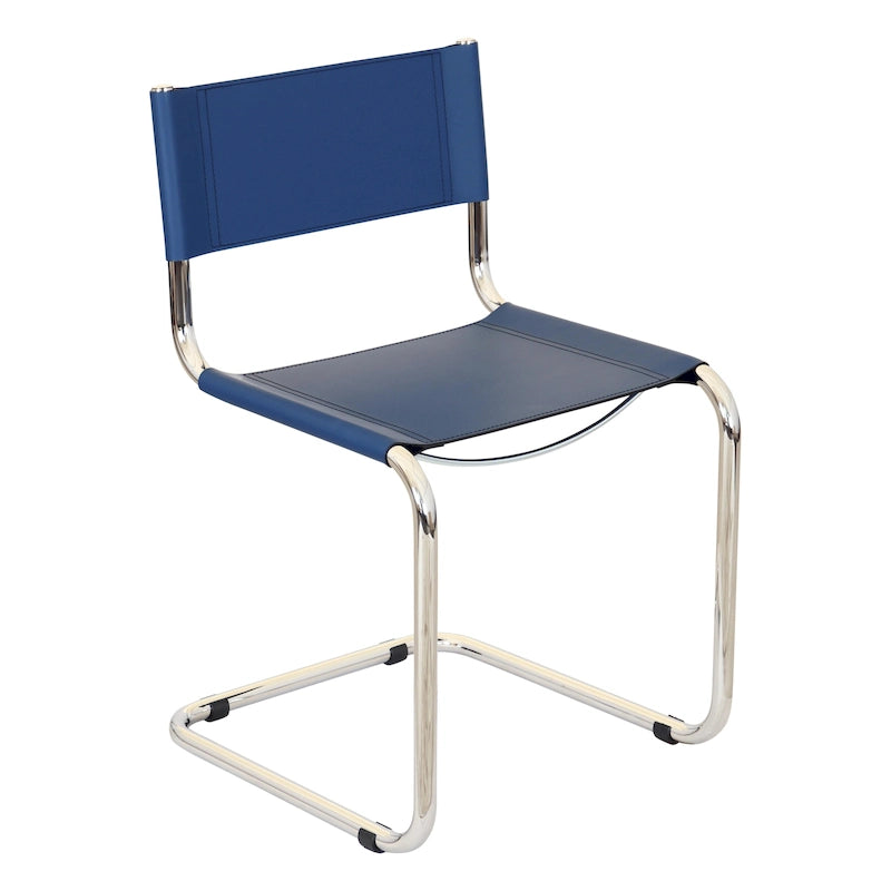 Silla auxiliar voladiza Mart Stam de Breuer Chair Company con estructura cromada (varios colores de cuero aglomerado)