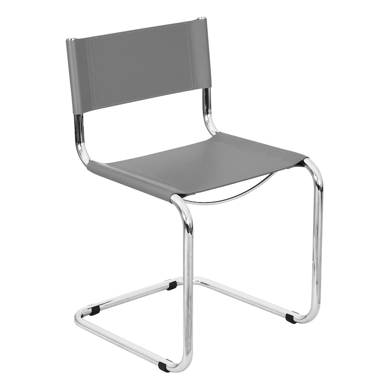 Silla auxiliar voladiza Mart Stam de Breuer Chair Company con estructura cromada (varios colores de cuero aglomerado)
