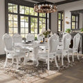 Furniture of America Eugene traditionele eetkamerset van massief hout, 9-delig, met uitschuifbare tafel