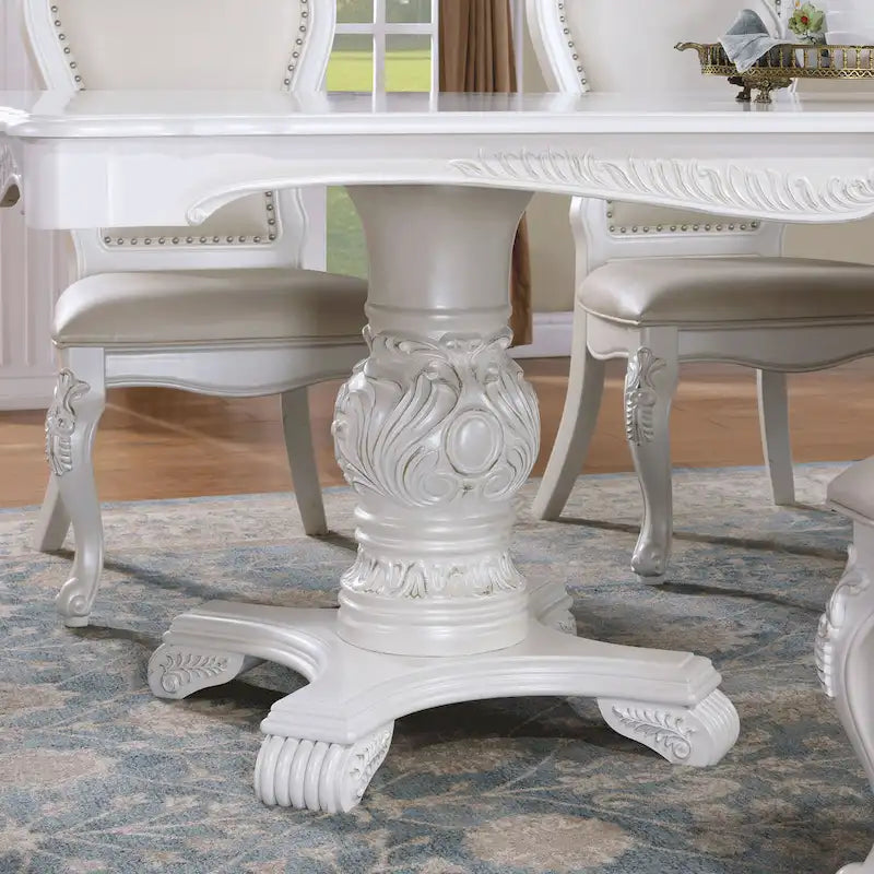 Furniture of America Eugene traditionele eetkamerset van massief hout, 9-delig, met uitschuifbare tafel
