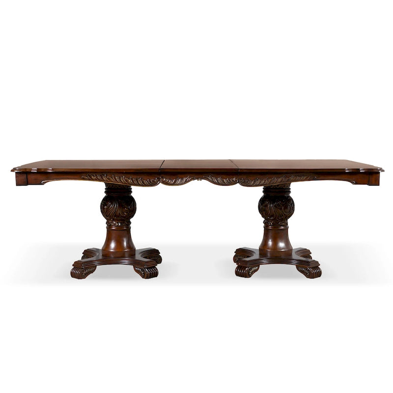 Furniture of America Eugene traditionele eetkamerset van massief hout, 9-delig, met uitschuifbare tafel