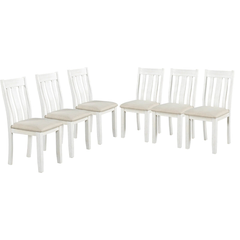 7-teiliges Esszimmer-Set mit ausziehbarem Tisch und 6 gepolsterten Stühlen