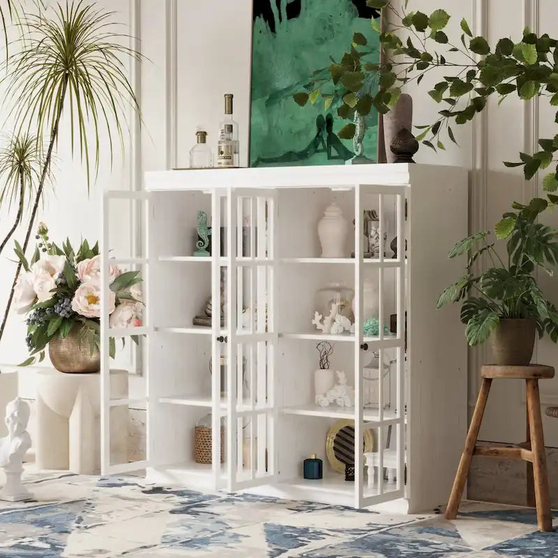 Sophisticated Storage Ensemble: Buffet Sideboard Bookshelf Cabinet