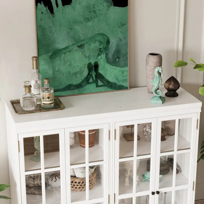 Sophisticated Storage Ensemble: Buffet Sideboard Bookshelf Cabinet