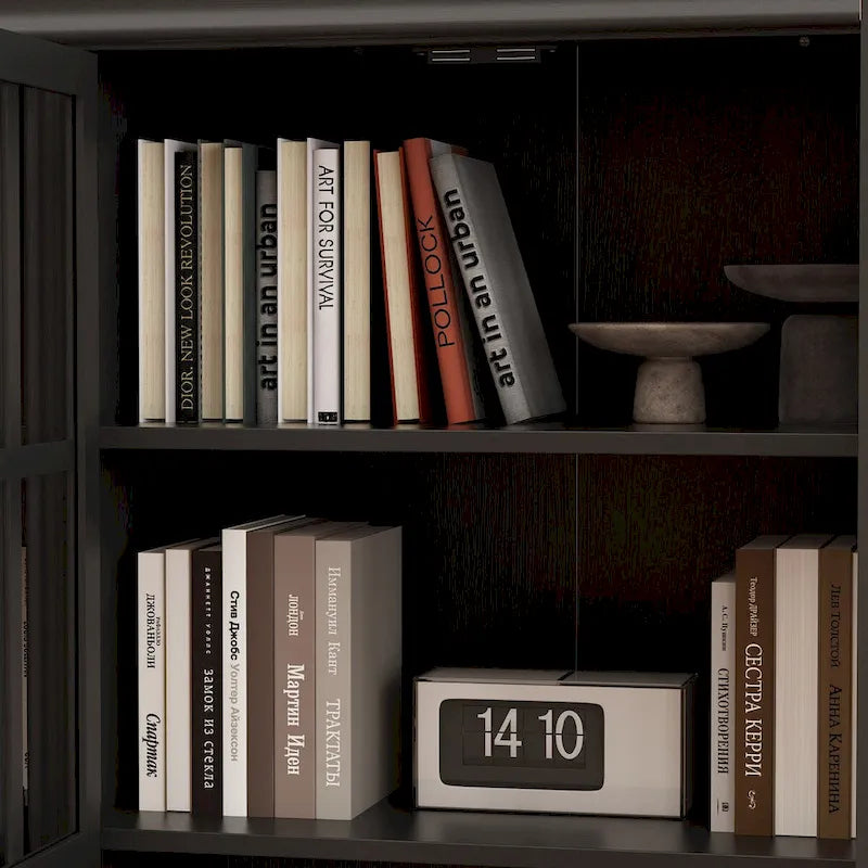 Sophisticated Storage Ensemble: Buffet Sideboard Bookshelf Cabinet