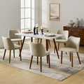 Ensemble de 6 chaises de salle à manger rembourrées en bois massif Melisa par HULALA HOME