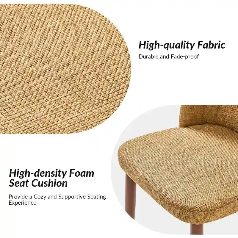 Ensemble de 6 chaises de salle à manger rembourrées en bois massif Melisa par HULALA HOME