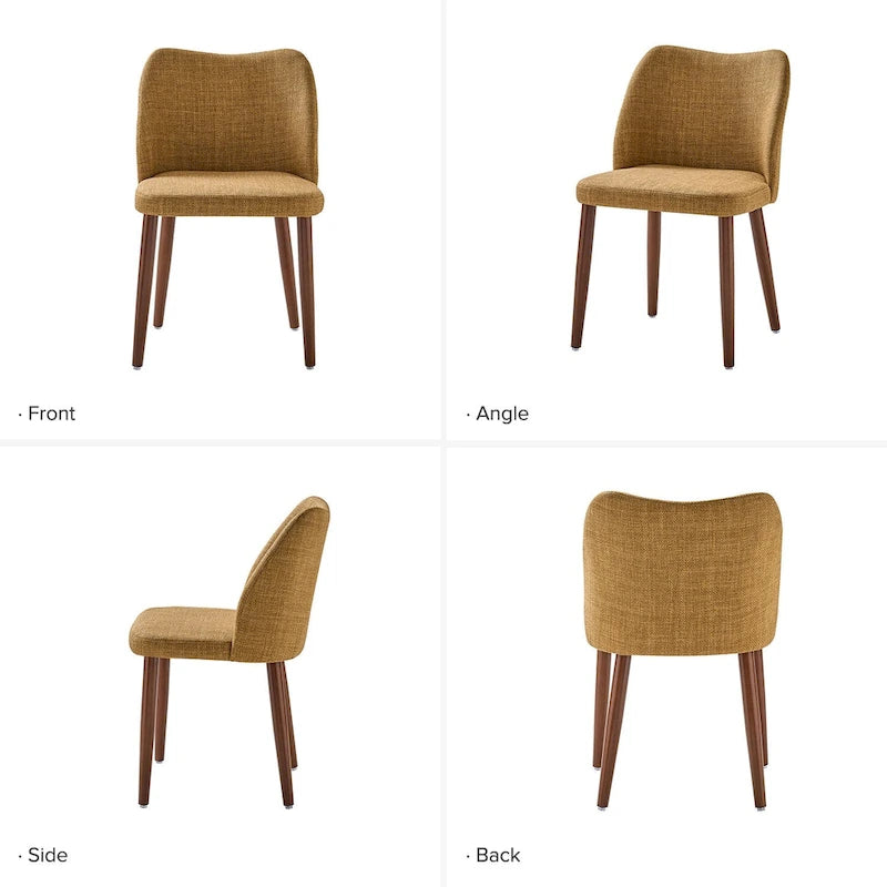 Ensemble de 6 chaises de salle à manger rembourrées en bois massif Melisa par HULALA HOME