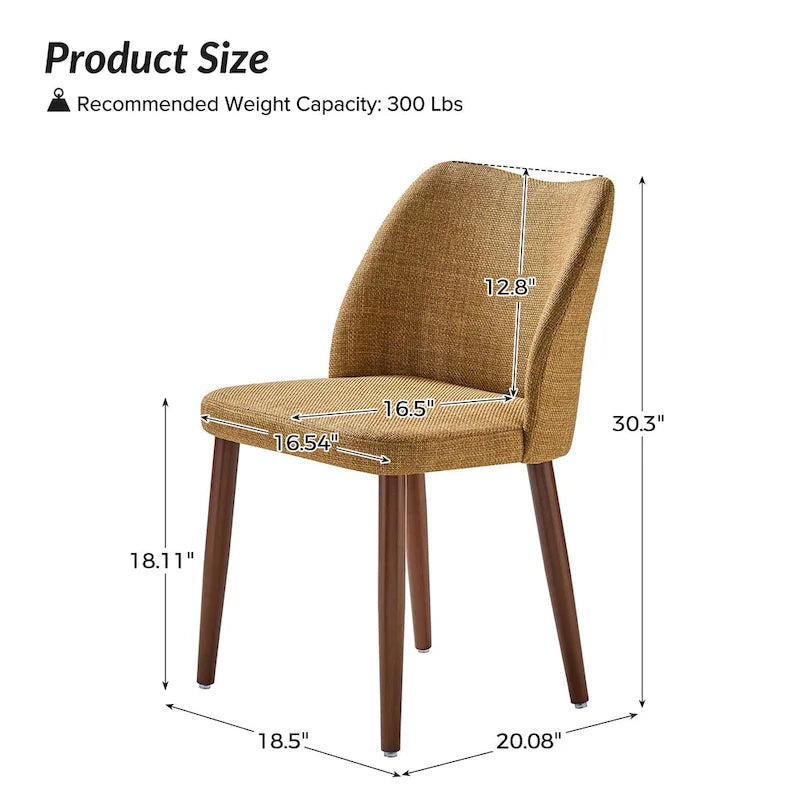 Ensemble de 6 chaises de salle à manger rembourrées en bois massif Melisa par HULALA HOME