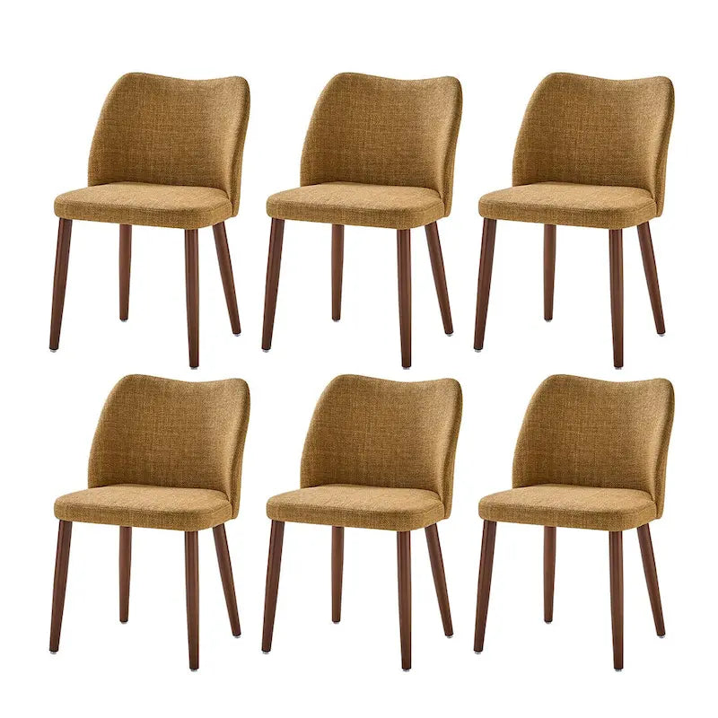 Ensemble de 6 chaises de salle à manger rembourrées en bois massif Melisa par HULALA HOME