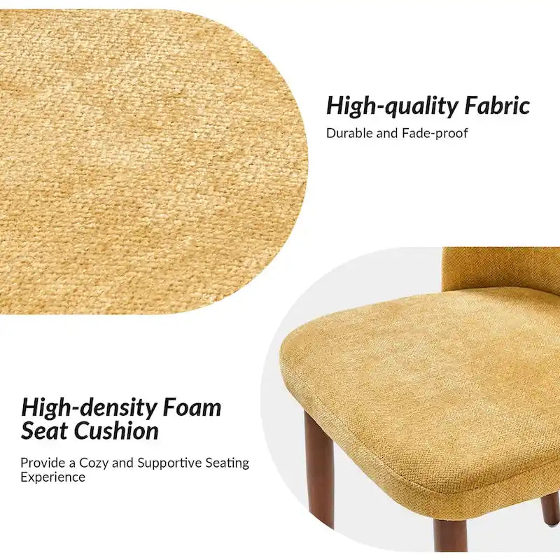 Ensemble de 6 chaises de salle à manger rembourrées en bois massif Melisa par HULALA HOME