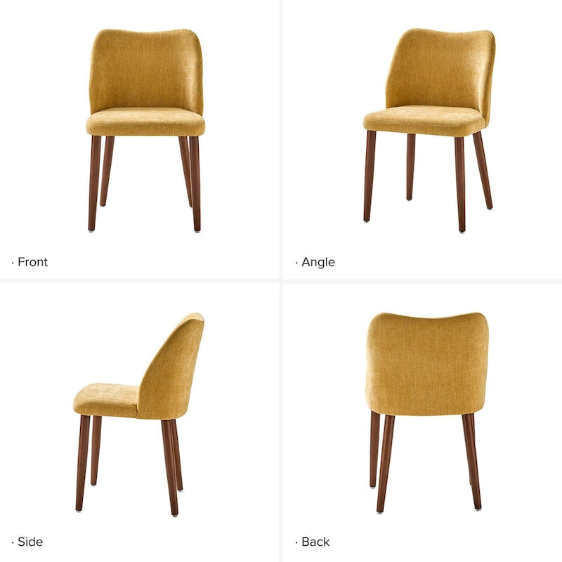 Ensemble de 6 chaises de salle à manger rembourrées en bois massif Melisa par HULALA HOME