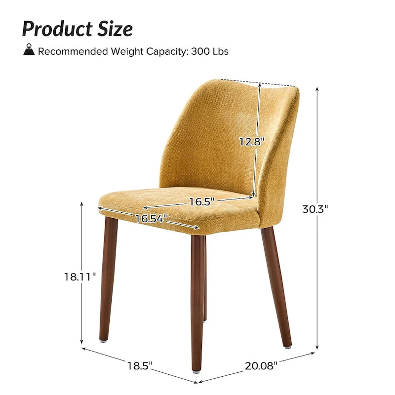 Ensemble de 6 chaises de salle à manger rembourrées en bois massif Melisa par HULALA HOME
