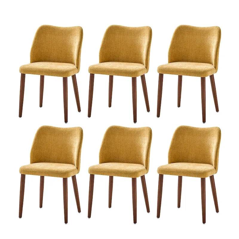 Ensemble de 6 chaises de salle à manger rembourrées en bois massif Melisa par HULALA HOME