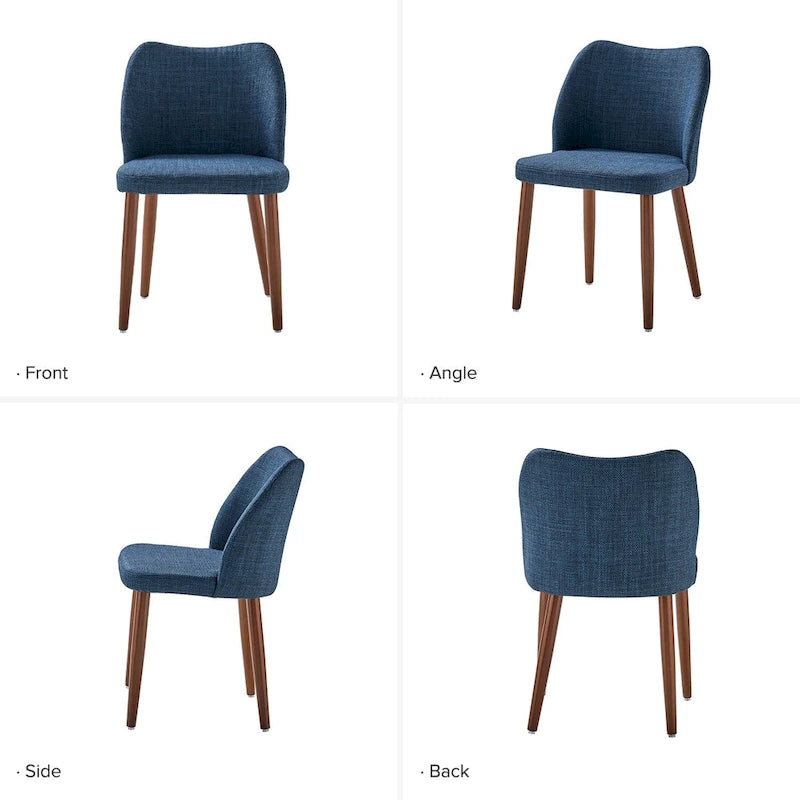 Ensemble de 6 chaises de salle à manger rembourrées en bois massif Melisa par HULALA HOME