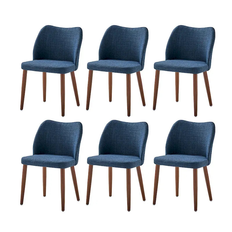Ensemble de 6 chaises de salle à manger rembourrées en bois massif Melisa par HULALA HOME