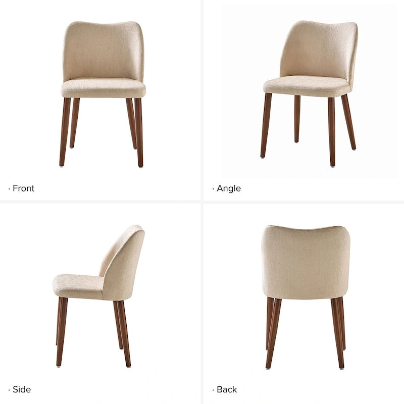 Ensemble de 6 chaises de salle à manger rembourrées en bois massif Melisa par HULALA HOME