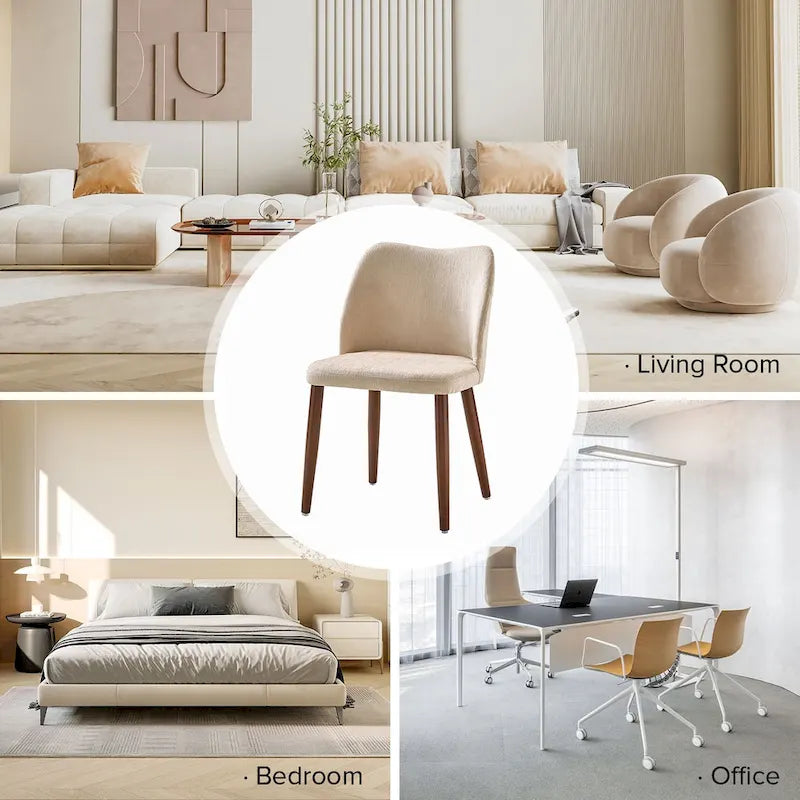 Ensemble de 6 chaises de salle à manger rembourrées en bois massif Melisa par HULALA HOME