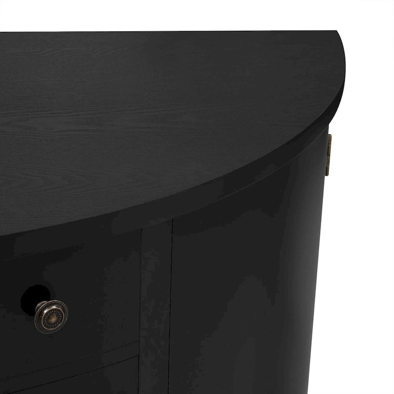 Geschwungenes Design-Aufbewahrungsschrank mit verstellbaren Einlegeböden und Schublade