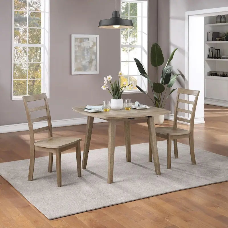 Set da pranzo Boulder da 3 pezzi - legno di fienile spazzolato a filo