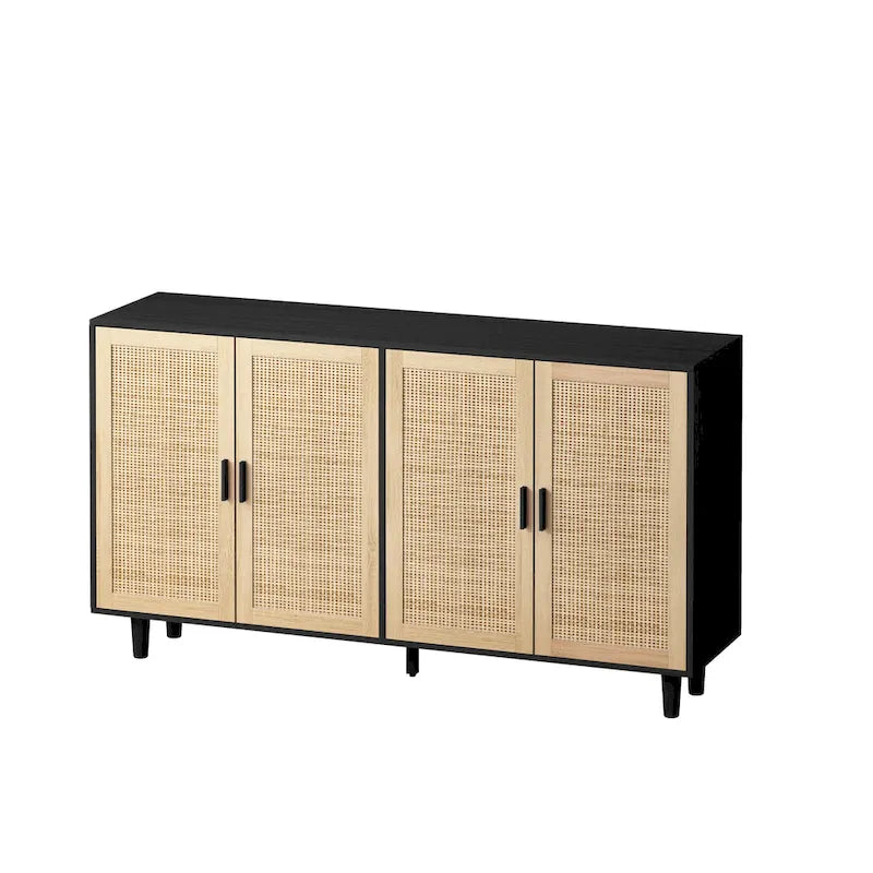 62.20Elegantes und funktionales Rattan-Sideboard mit 4 Türen