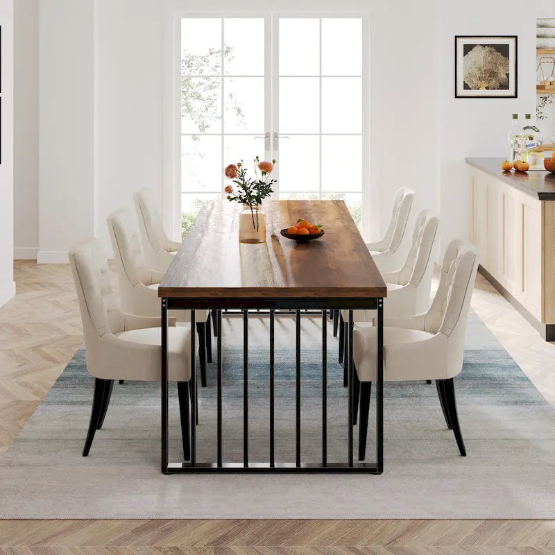 Tavolo da pranzo da 78.7 pollici per 6-8 persone, tavolo da pranzo in legno per la sala da pranzo