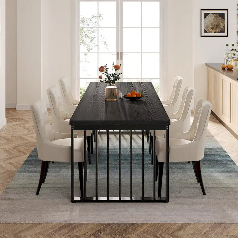 Tavolo da pranzo da 78.7 pollici per 6-8 persone, tavolo da pranzo in legno per la sala da pranzo