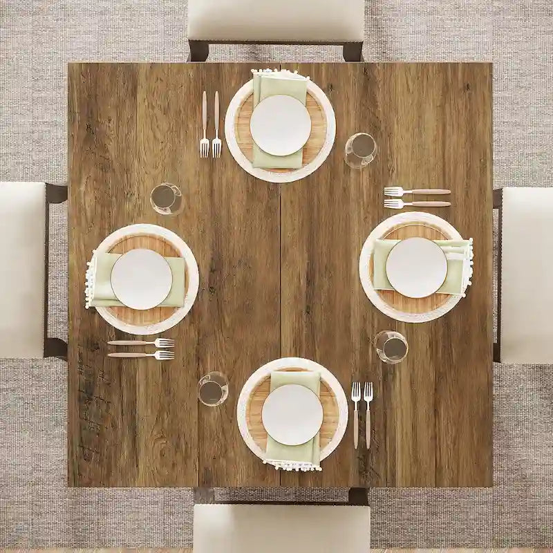 Vierkante eettafel van 31.5 inch, houten keukentafel, kleine eettafel, eettafel in boerderijstijl