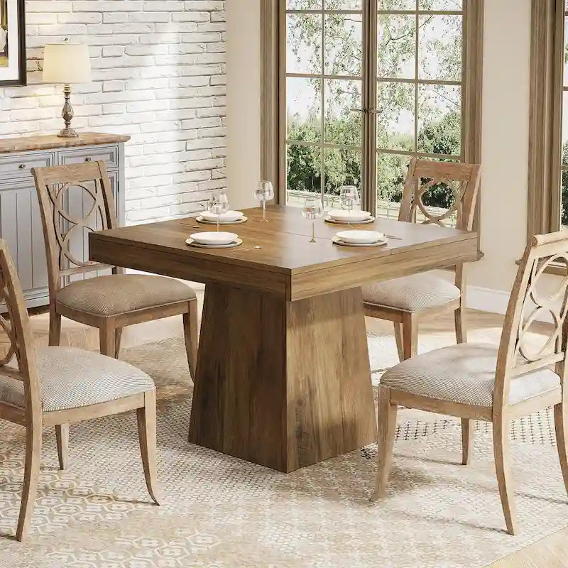 Vierkante eettafel van 31.5 inch, houten keukentafel, kleine eettafel, eettafel in boerderijstijl