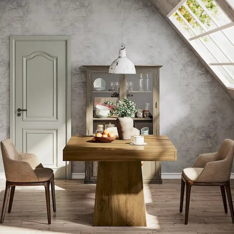 Vierkante eettafel van 31.5 inch, houten keukentafel, kleine eettafel, eettafel in boerderijstijl