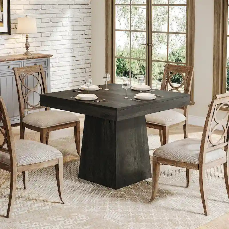 Vierkante eettafel van 31.5 inch, houten keukentafel, kleine eettafel, eettafel in boerderijstijl