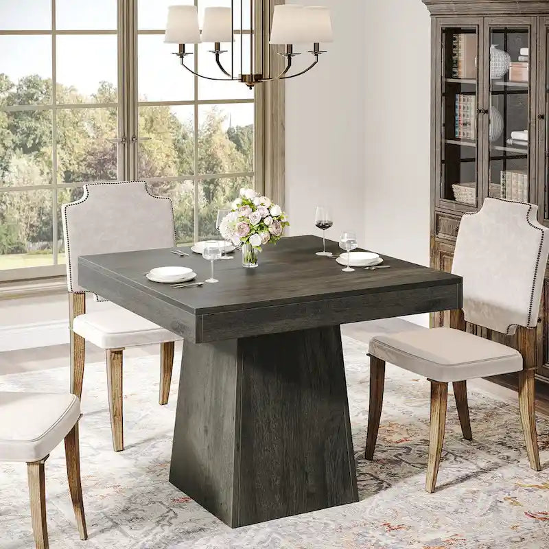 Vierkante eettafel van 31.5 inch, houten keukentafel, kleine eettafel, eettafel in boerderijstijl