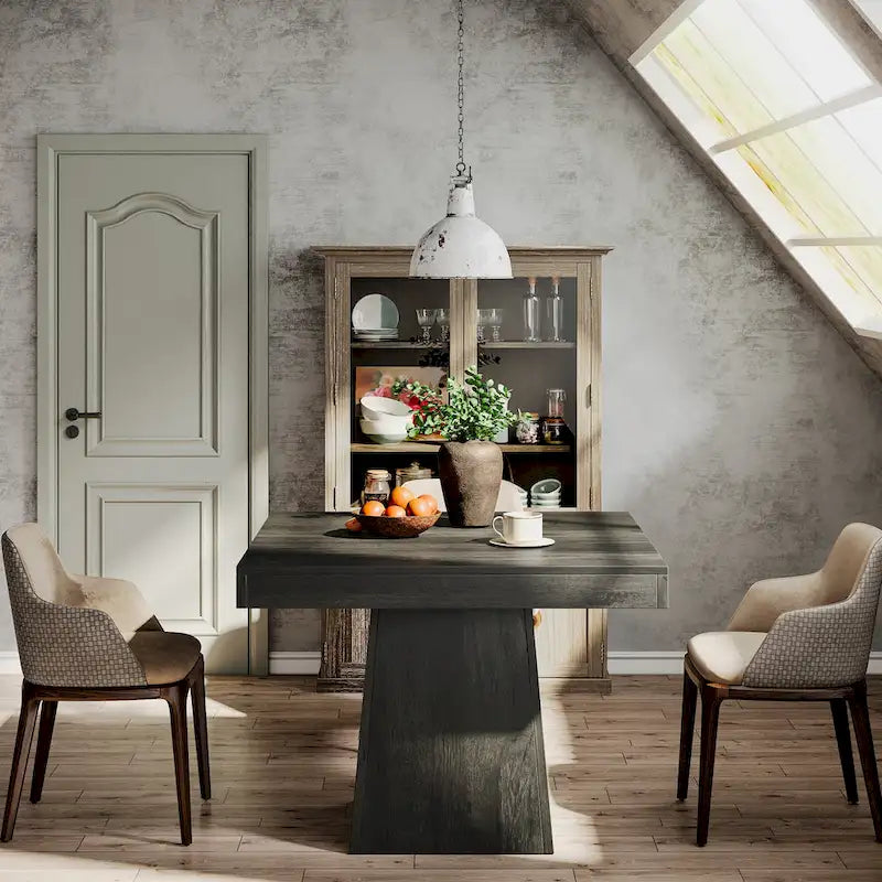 Vierkante eettafel van 31.5 inch, houten keukentafel, kleine eettafel, eettafel in boerderijstijl