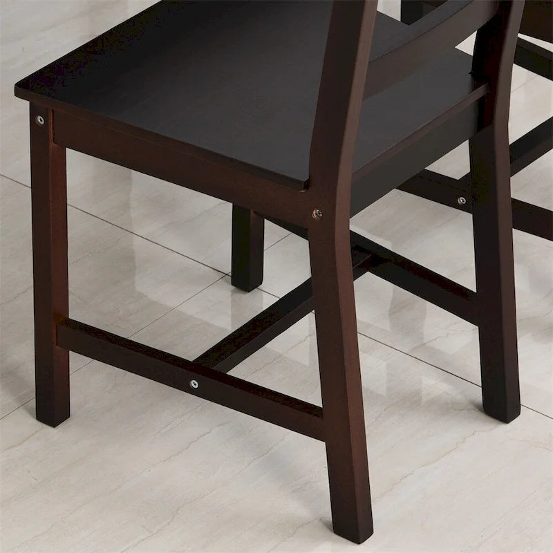 Ensemble de table de salle à manger en bois 5 pièces avec table de cuisine et chaises